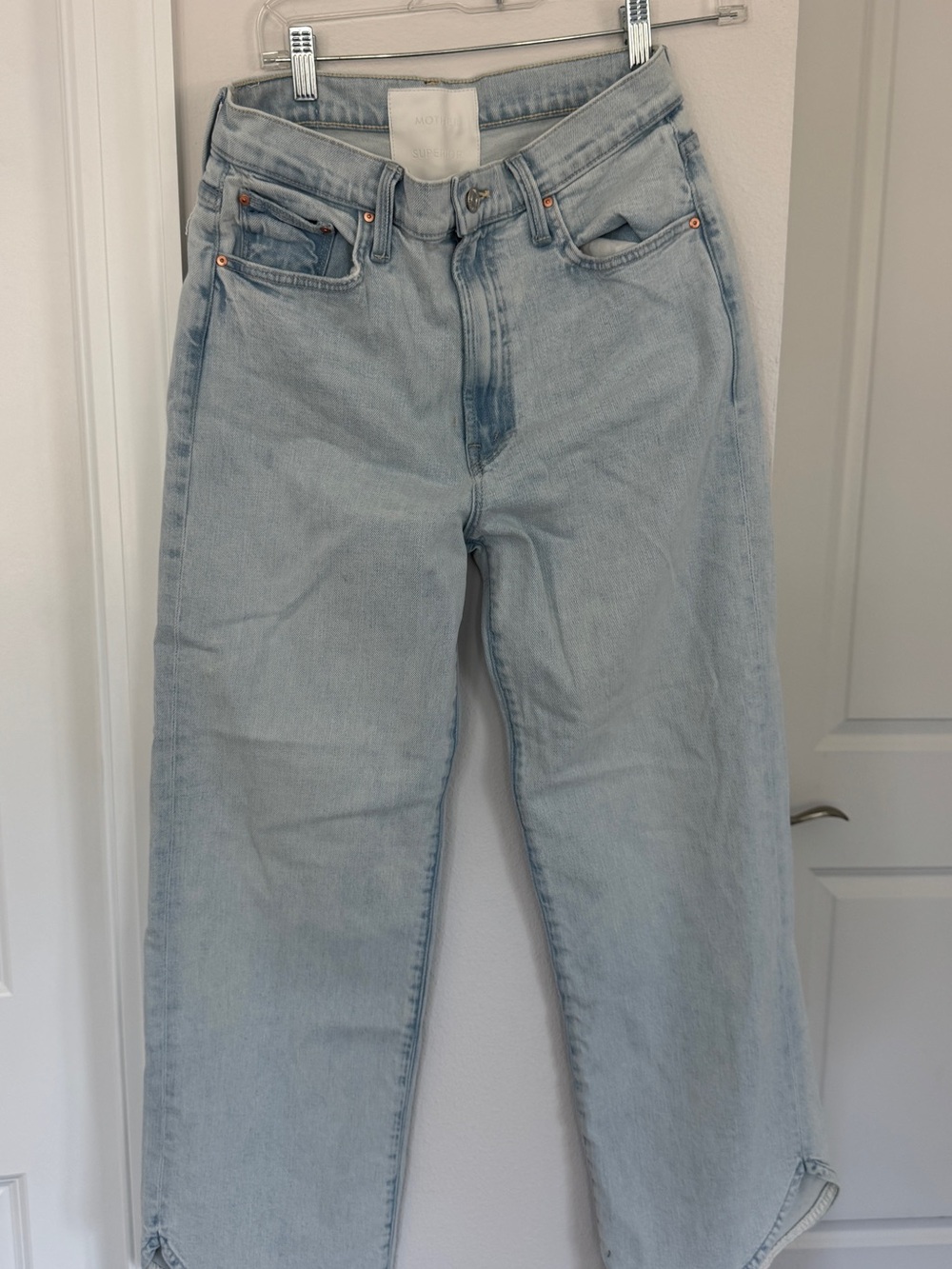 MOTHER Light Wash Straight-Leg Jeans